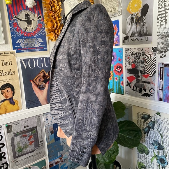 IF SIX WAS NINE Maniac Fited Blazer Jacket Hourglass Reptile Snake Asymmetrical - Picture 11 of 16